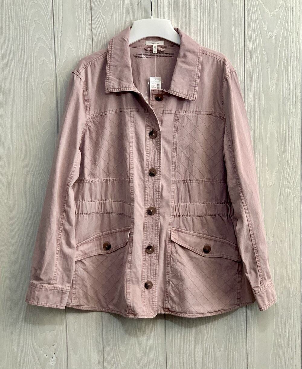 Maurices Pink Shirt Jacket Utility Womens 1X NWT